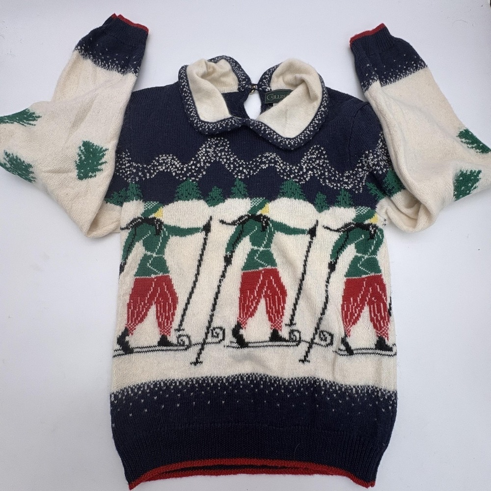 Vintage Cullinane Sweater Womens Small Multicolor Ski Fair Isle Hong Kong